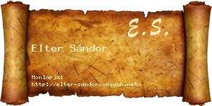 Elter Sándor névjegykártya