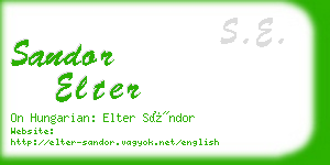 sandor elter business card